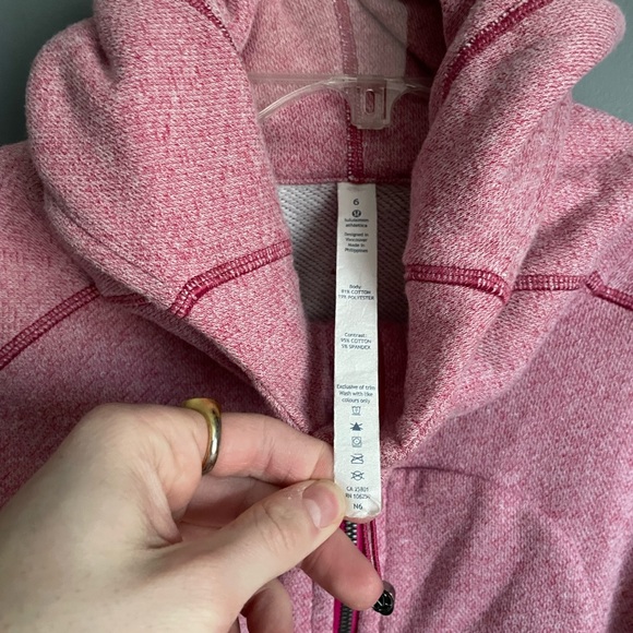 Lululemon On The Daily Hoodie Jacket Size 6 Heathered Jewelled Magenta - Picture 4 of 5